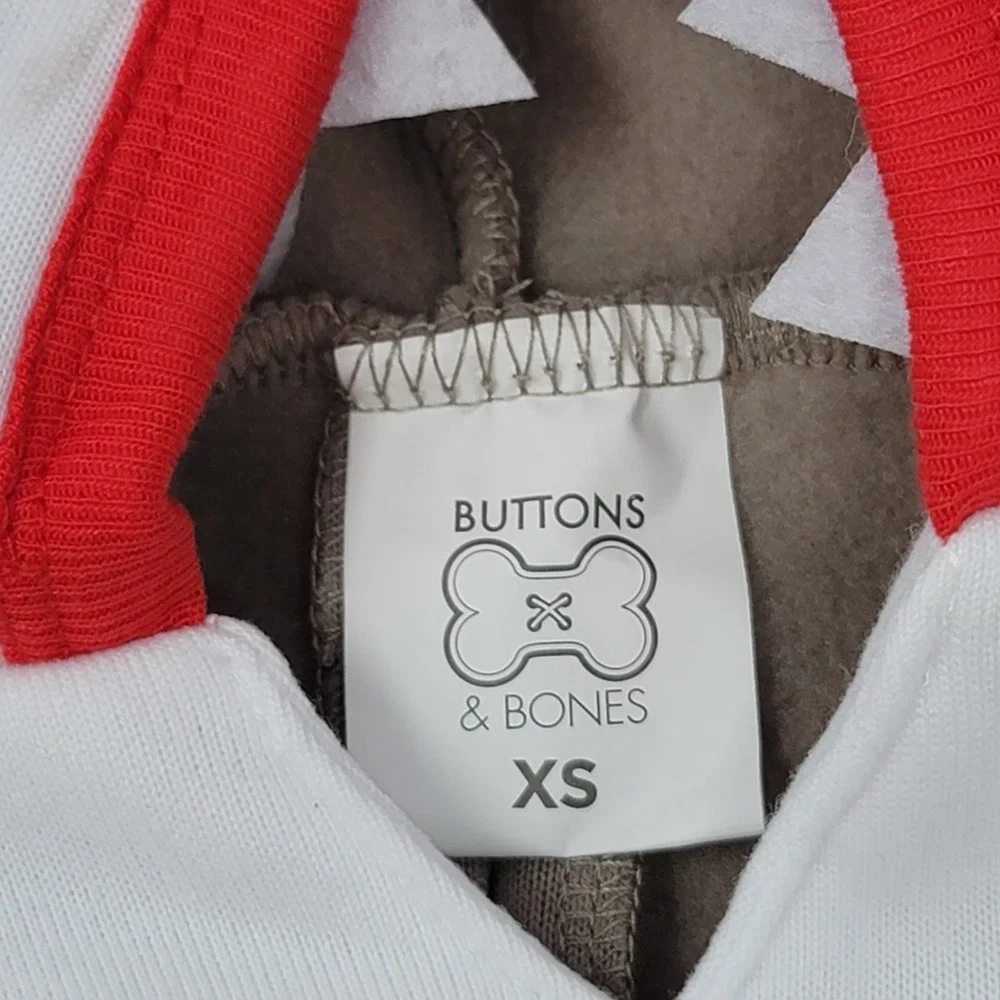 Buttons & Bones Celebrations Shark Pet Costume Dog XS Gray Fleece Halloween